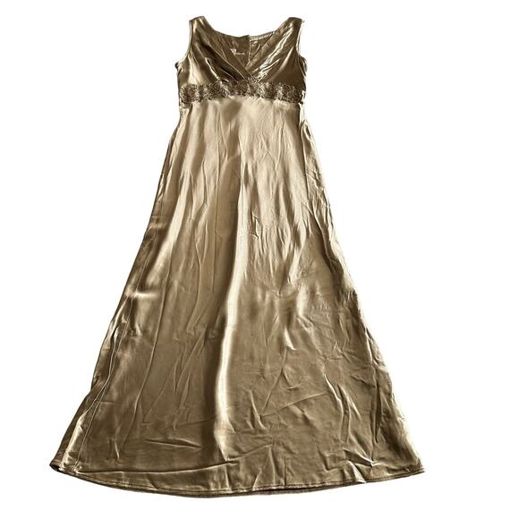 Scott McClintock Dresses & Skirts - Scott McClintock VTG 90s USA Made Elegant‎ Satin Beige Nude Slip Long Dress 8